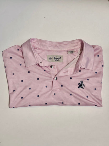 Penguin Pink Patterned Polo – Bold Style for the Modern Golfer